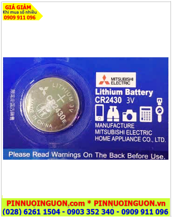 Mitsubishi CR2430E, Pin 3v lithium Mitsubishi CR2430E Lithium 3v 320mAh chính hãng